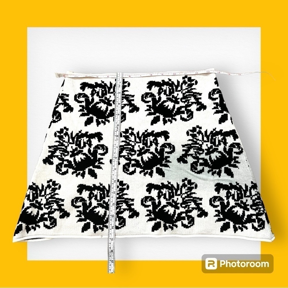 Paisley Knit Mini Skirt Reversible XS